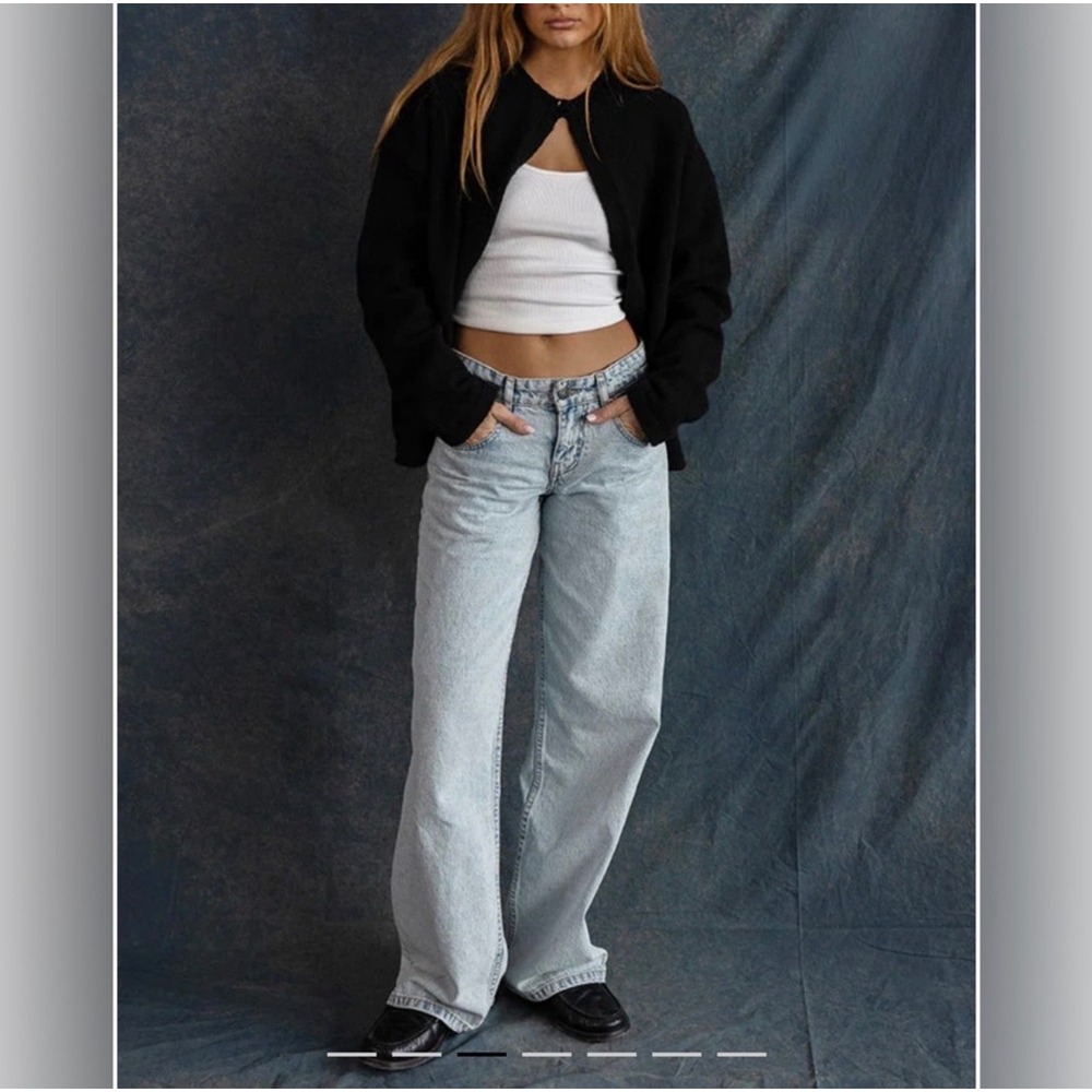 Motel Rocks Women Light Wash High Waisted Wide Leg Cotton  Jeans Size W24 L32 - Picture 15 of 16
